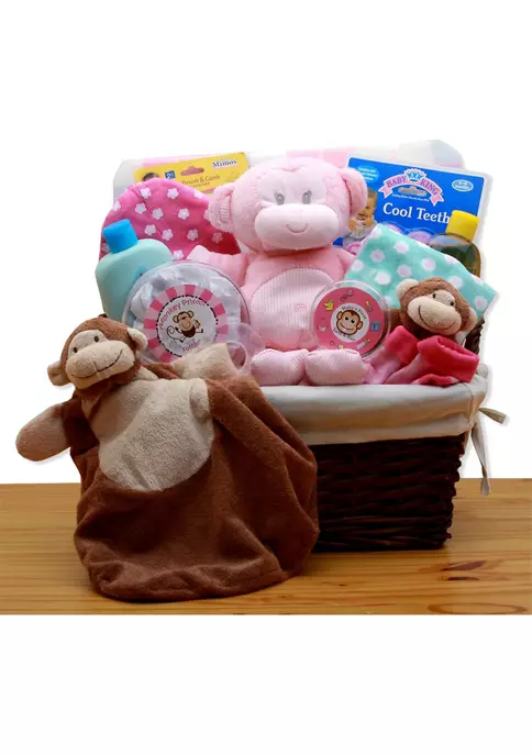 Best deal 👏 GBDS A New Little Monkey New Baby Gift Basket - Pink 🛒 3 Best deal 👏 GBDS A New Little Monkey New Baby Gift Basket - Pink 🛒 - Image 2
